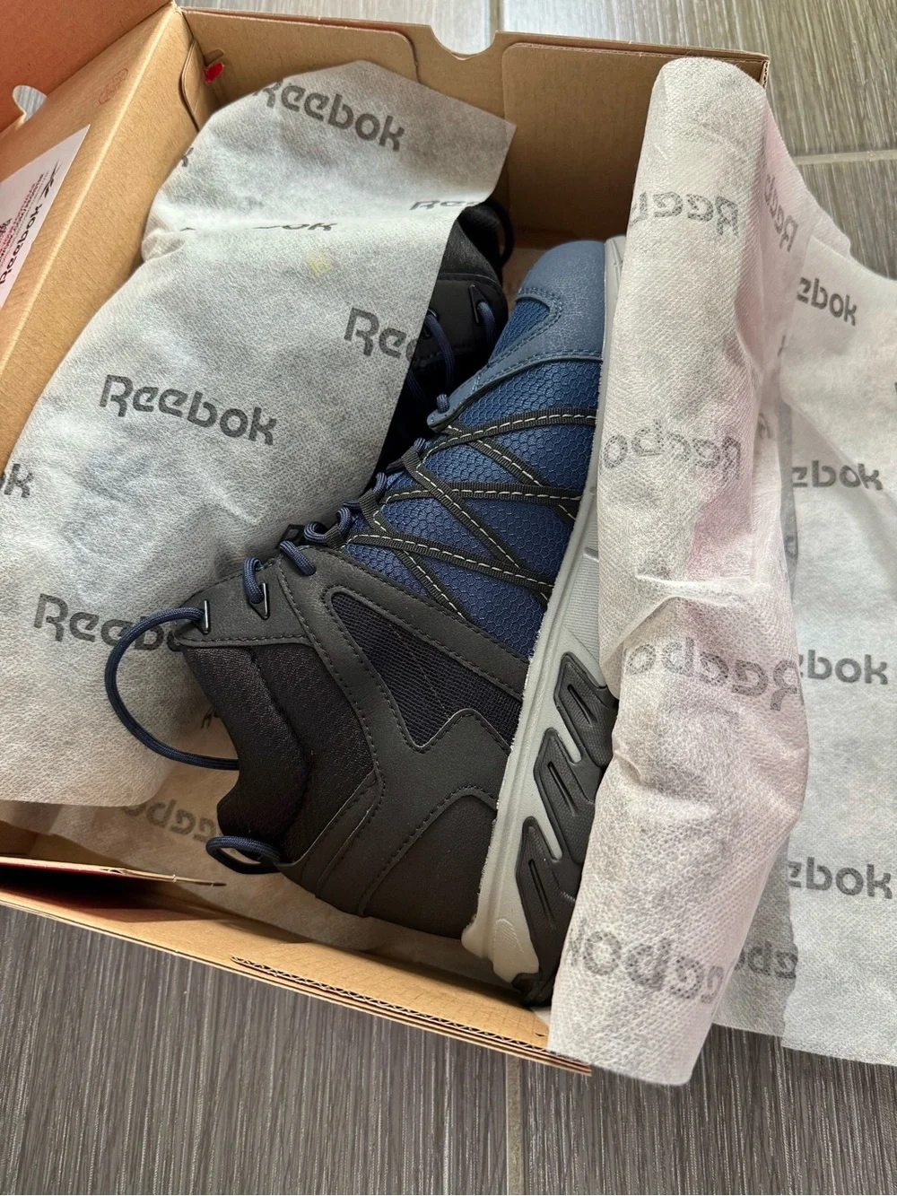 Reebok Men's Navy and Black Alloy Toe Work Boot